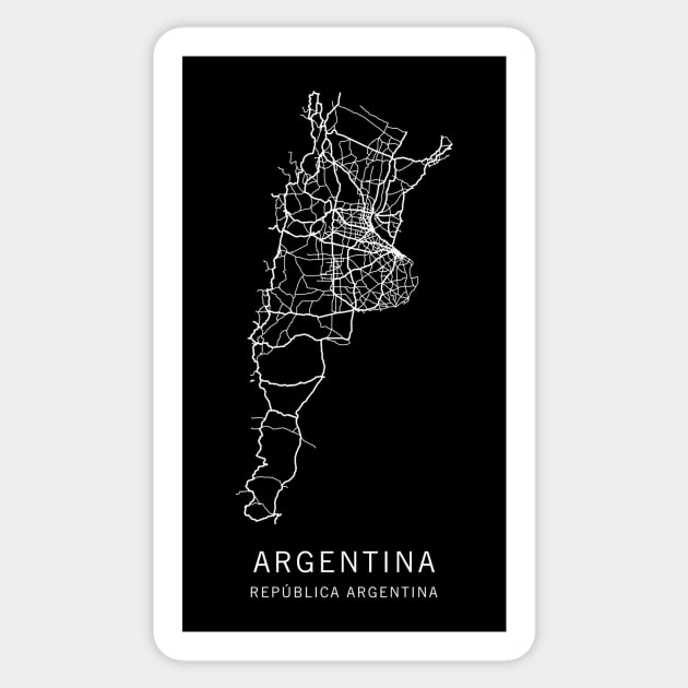 Argentina Road Map Sticker by ClarkStreetPress